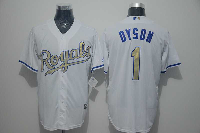 Kansas City Royals #1 Jarrod Dyson White New Cool Base Gold Program Stitched Baseball Jersey,We sell and wholesale Kansas City Royals #1 Jarrod Dyson White New Cool Base Gold Program Stitched Baseball Jersey on line form chian!